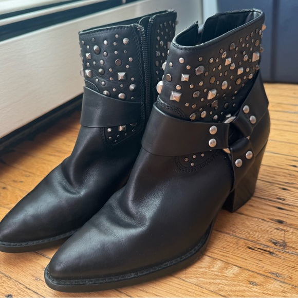 Coach black studded moto ankle boots women’s size 7.5 - Picture 5 of 5